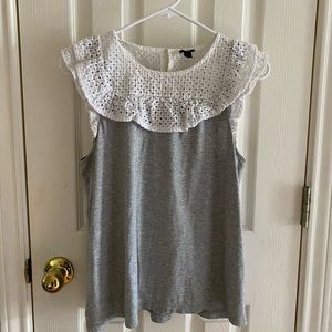 J crew lace top tank blouse
